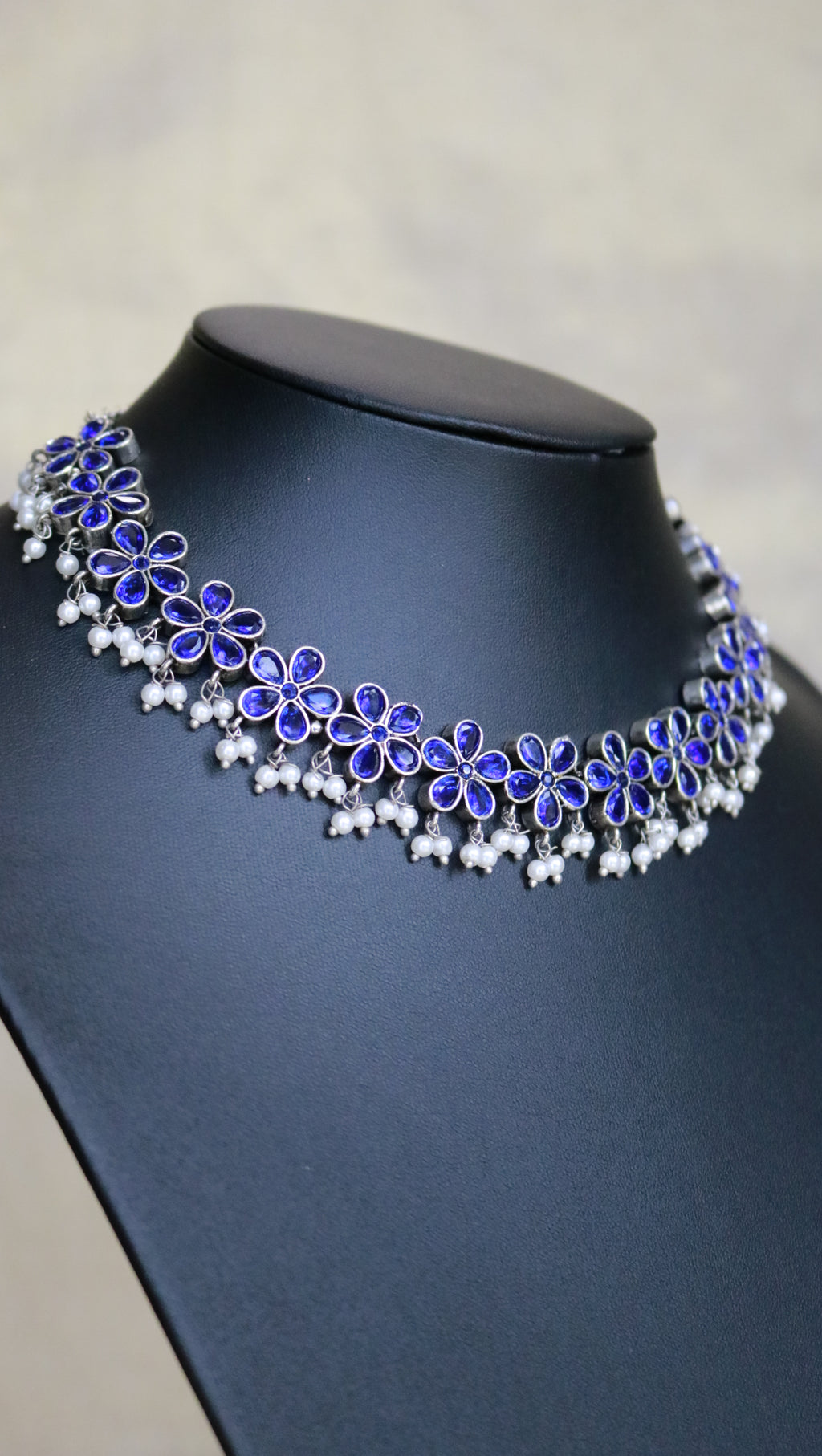 Blue blossom choker set - ANP 60164