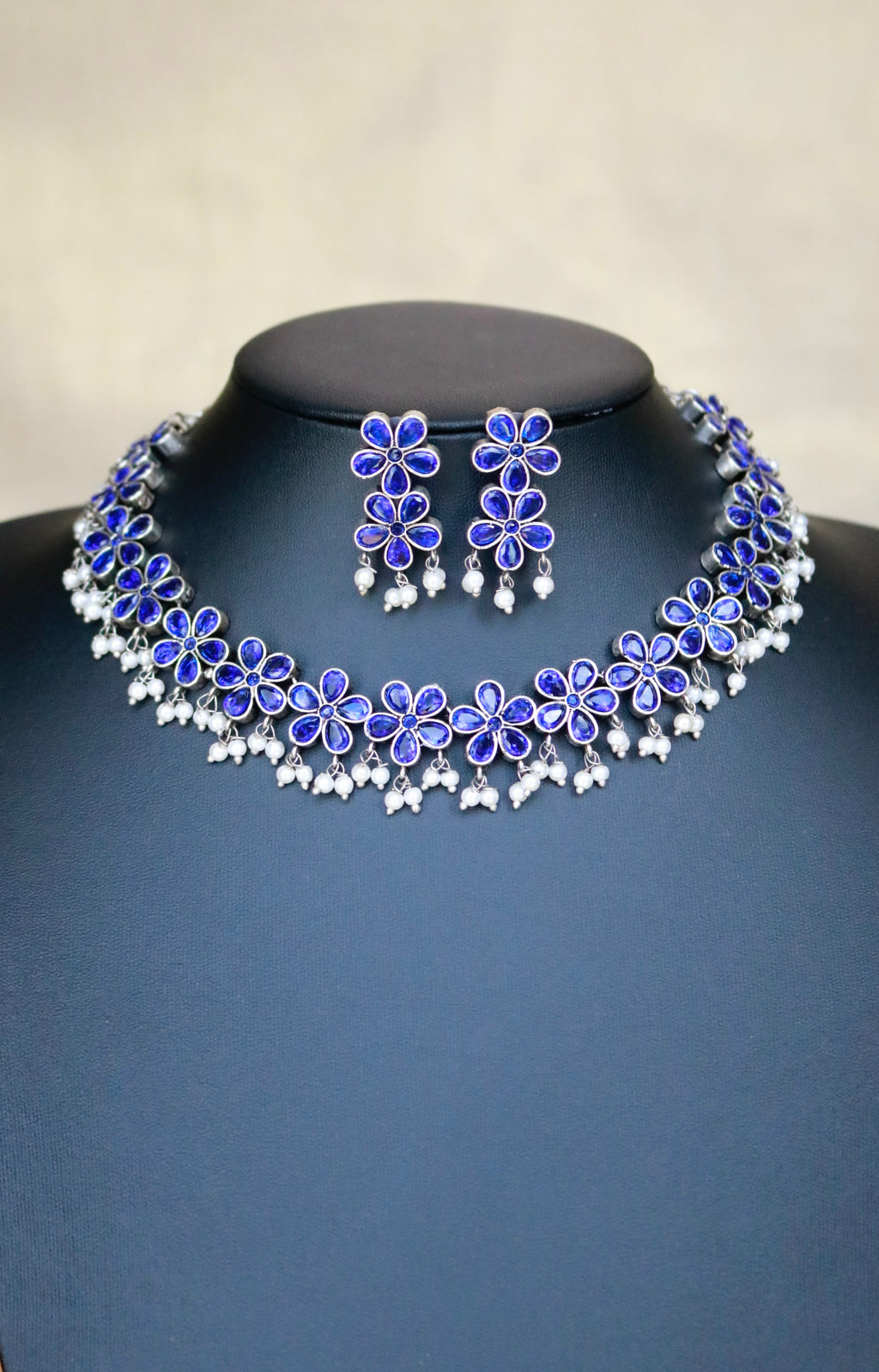 Blue blossom choker set - ANP 60164