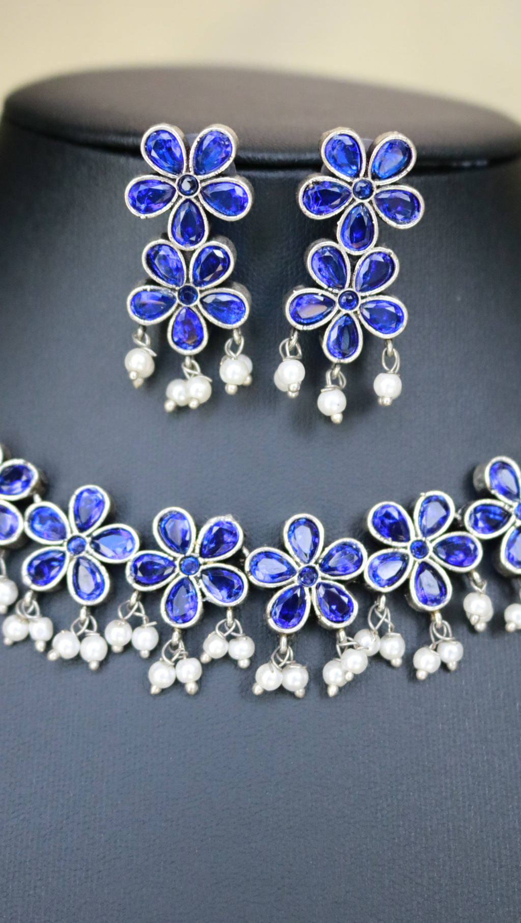 Blue blossom choker set - ANP 60164