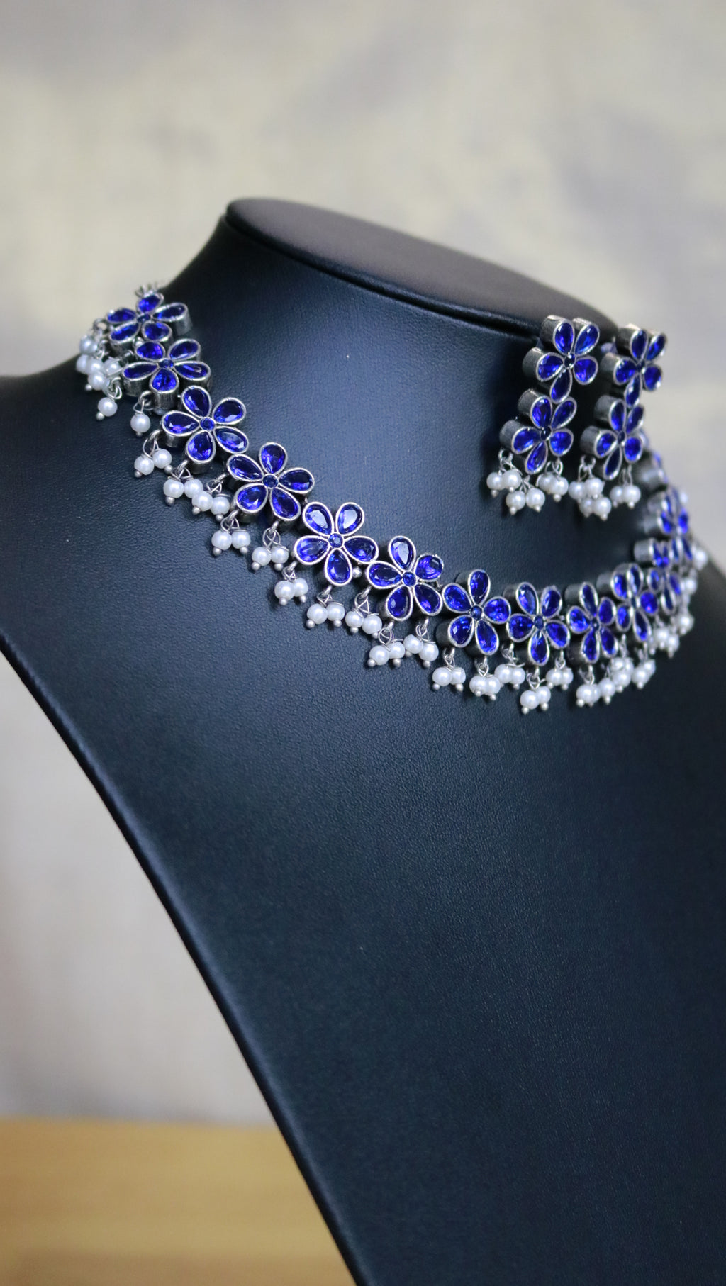 Blue blossom choker set - ANP 60164