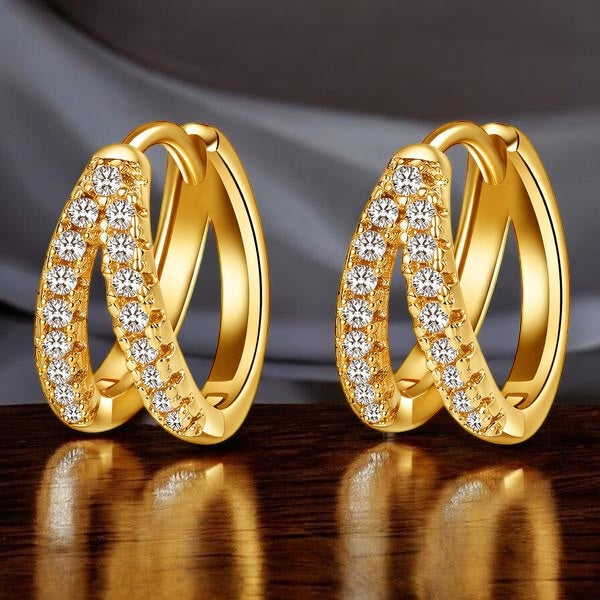 18K Gold Plated Double Layer Earrings
