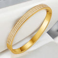 18K Gold Plated , 3 Layer stone Bracelet