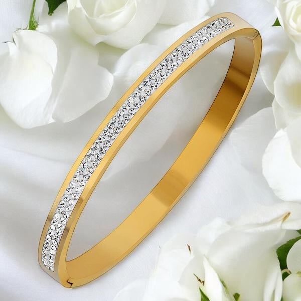 18K Gold plated bracelet with stones