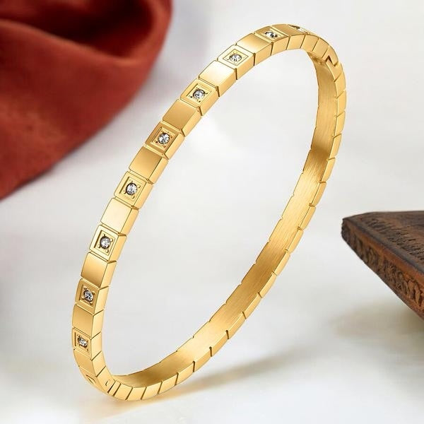 18K Gold Plated, Ice Cube Bangle