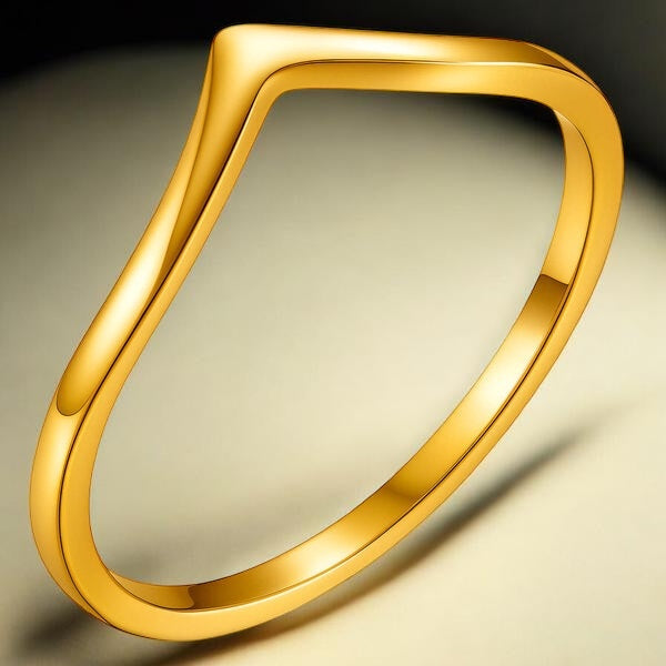 18K Gold Plated Curved Ring