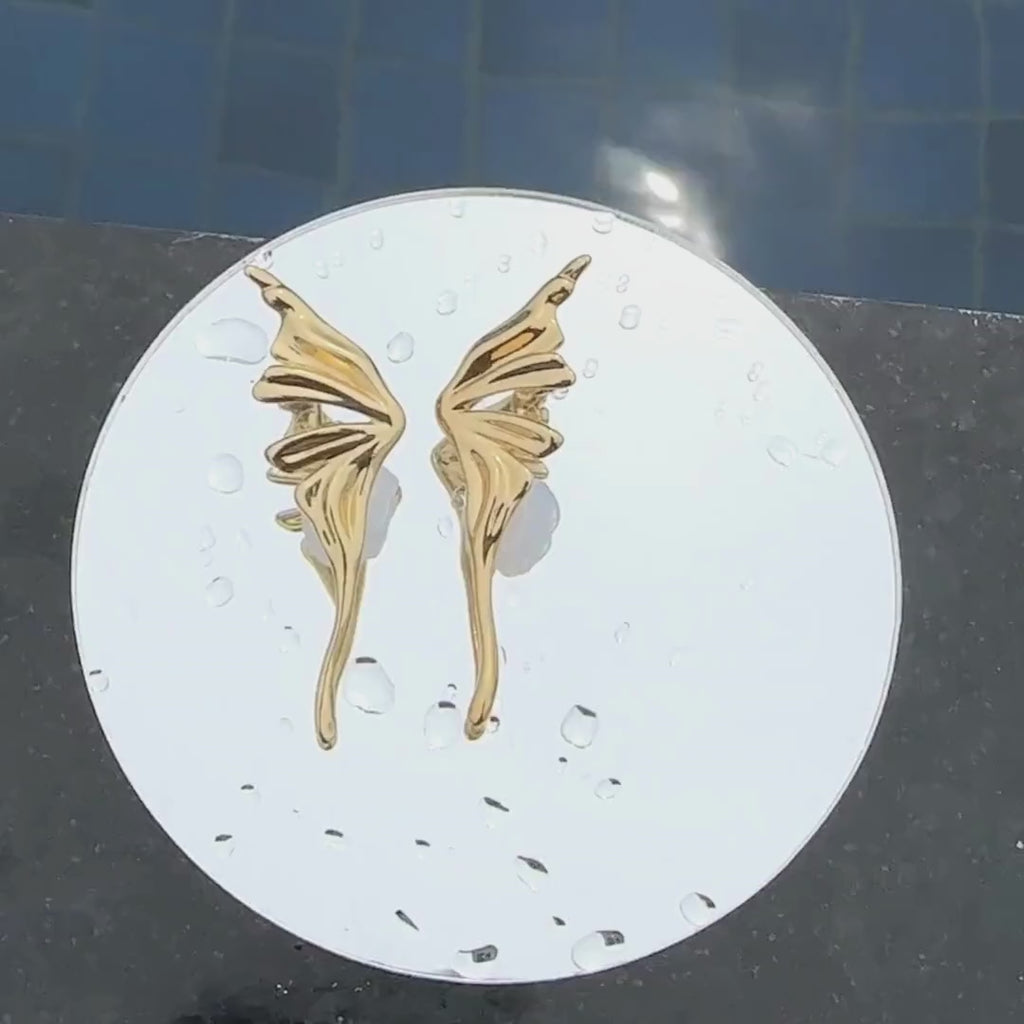 18K Gold Plated, Golden Wings Earrings