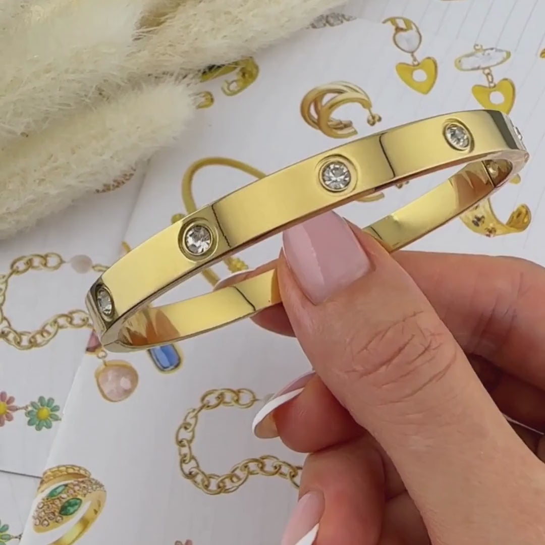 18K Gold Plated Bracelet with stones