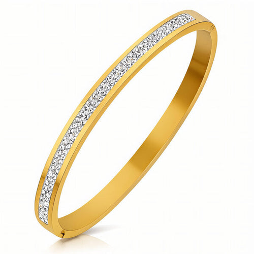 18K Gold plated bracelet with stones