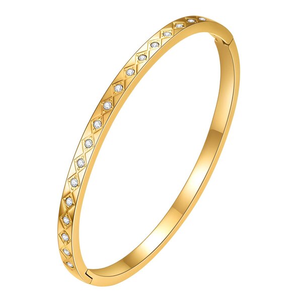 18 K Gold Plated Geometric Diamond Bracelet