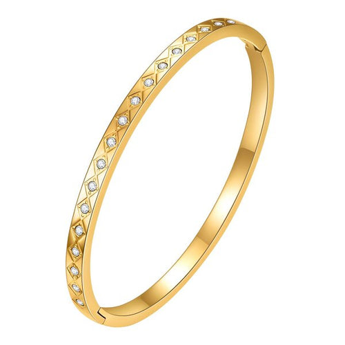 18 K Gold Plated Geometric Diamond Bracelet